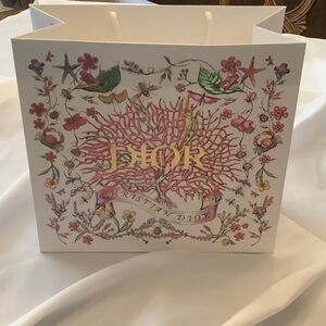 Dior White and Pink Floral Gift Bag
